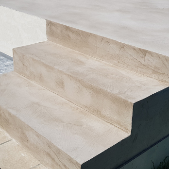 Outdoor stairs overlayed with Ercole microcement
