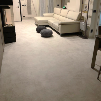 Floor overlayed with Microbond microcement Floor overlayed with Microbond microcement