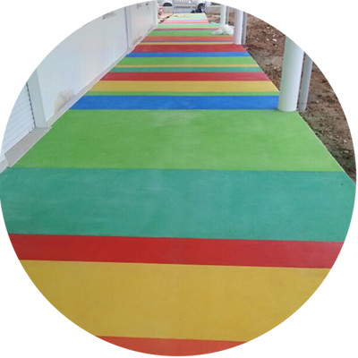 Outdoor multicoloured Ercole overlayed floor.