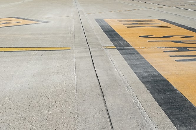 Airport runway joint rebuilt with Crono