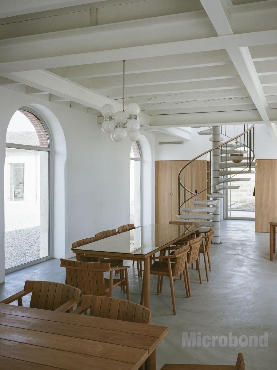 Microbond flooring in a hotel building