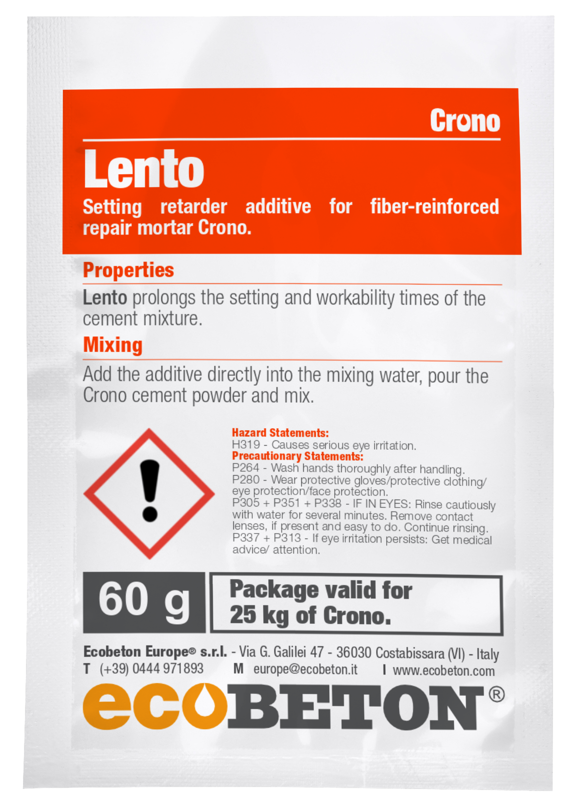 sachet of the Lento product